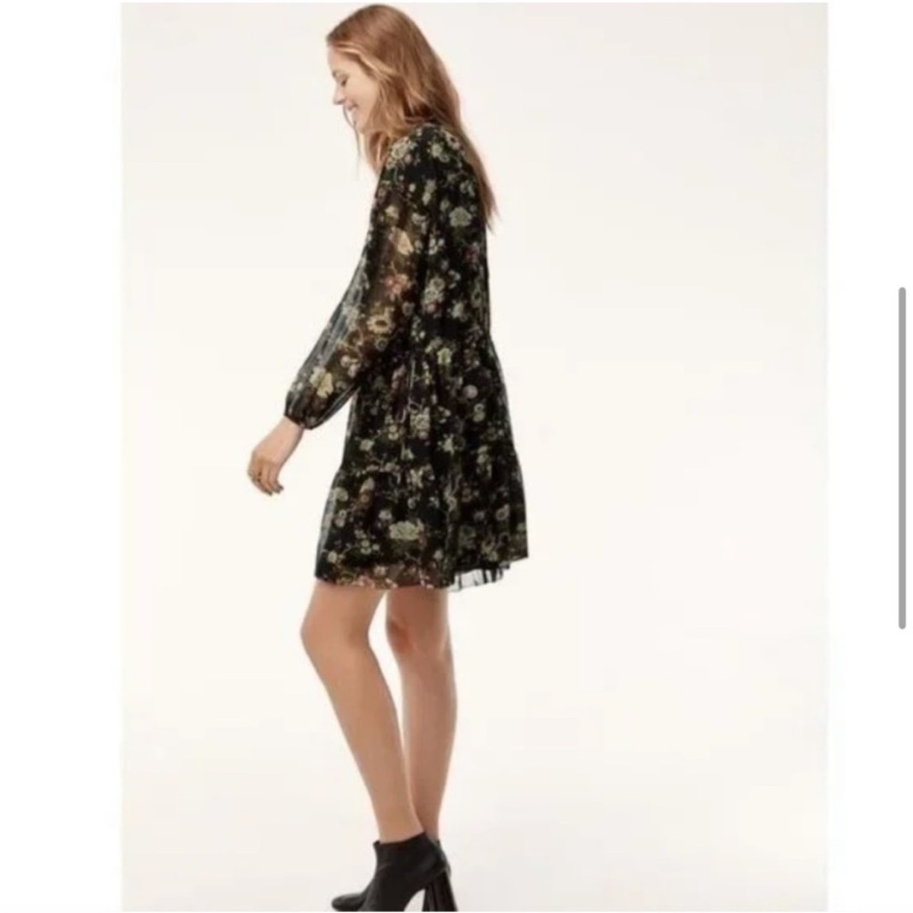 Aritzia Wilfred Lamare Ruffle Floral Mini Dress Open Back Peasant Prairie Sz XS - Picture 3 of 16